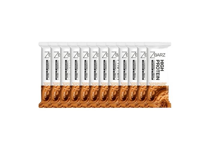 Yer fıstıklı Kurabiye ve Karamel Aromalı Yüksek Proteinli Bar (12 adet x 35gr) - Zbarz