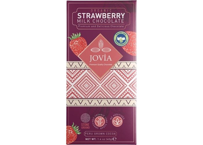 Organik Sütlü Çikolata (Çilekli, 7 adet x 40gr) - Jovia