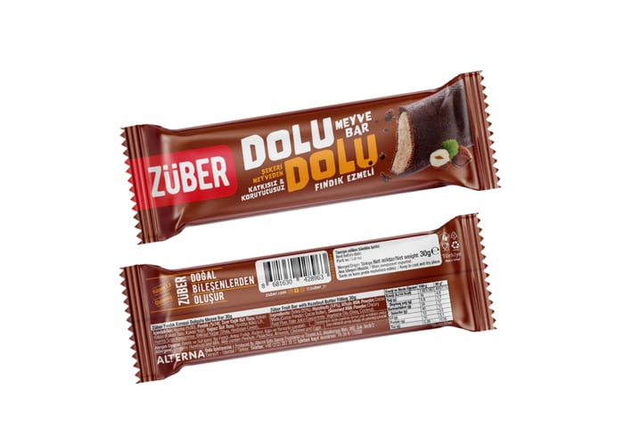 Dolu Dolu Fındık Ezmeli Meyve Bar (12 adet x 30gr) - Züber