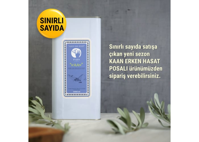 Kaan Erken Hasat Naturel Sızma Zeytinyağı (Filtresiz, Posalı, 5lt) - Bilgem Zeytincilik