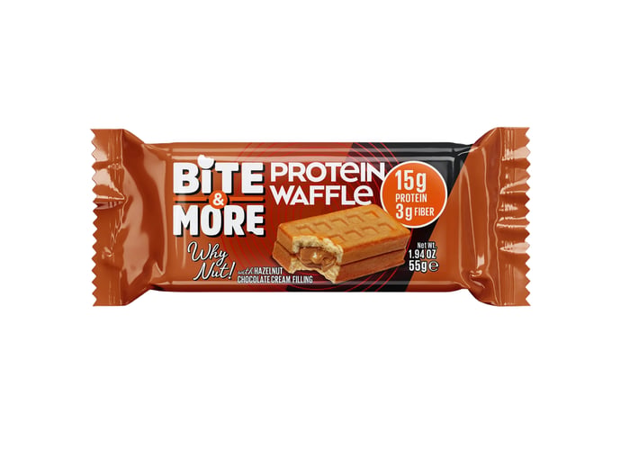 Protein Waffle Fındıklı (55gr) - Bite&more