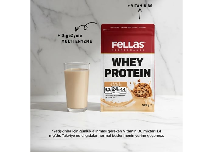 Kurabiye Aromalı Whey Protein Tozu (525gr) - Fellas