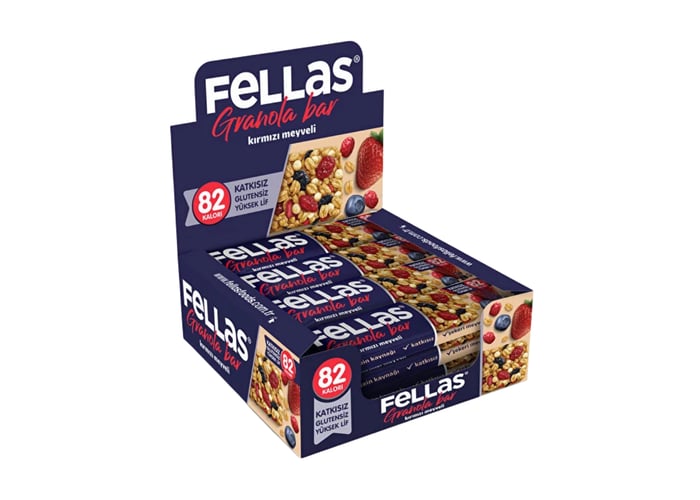 Kırmızı Meyveli Granola Bar (12 adet x 23gr) - Fellas