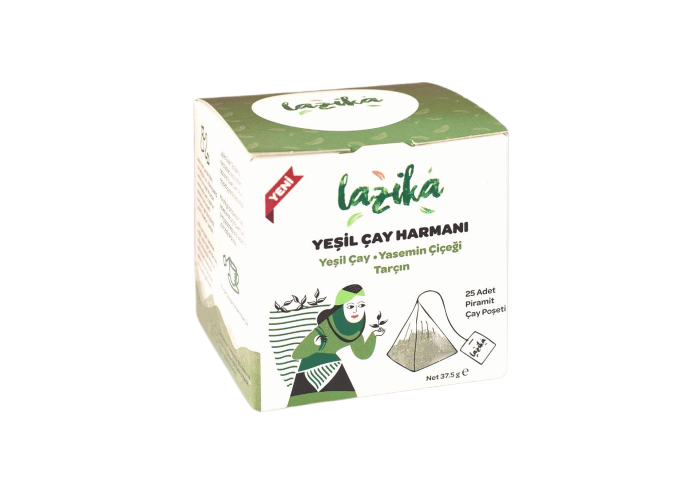 Yasemin Çiçeği ve Tarçınlı Yeşil Çay Harmanı (25 adet) - Lazika