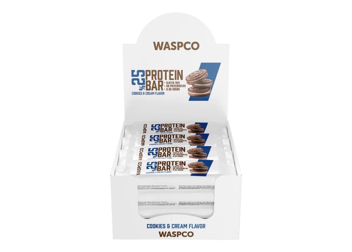 Bitter Çikolata Kaplı Bisküvi Aromalı Protein Bar (12 adet x 36gr) - Waspco