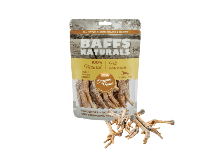 Baffs Naturals Organik Tavuk Ayak Çiğnemelik Köpek Ödül Maması (100gr)