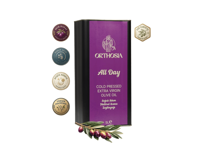 Orthosia All Day Mor Hasat Soğuk Sıkım Natürel Sızma Zeytinyağı (5lt)