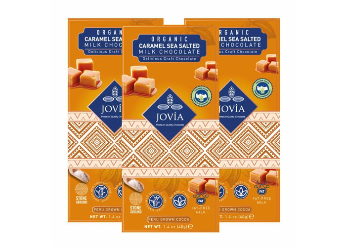 Organik Karamel ve Deniz Tuzlu Sütlü Çikolata (3 adet x 40gr) - Jovia