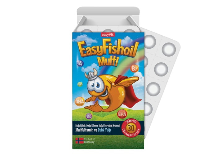 Multi, Multivitamin + Balık Yağı (30 çiğnenebilir jel form) - Easyfishoil