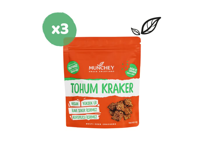 Soğan ve Sarımsak Tohum Kraker (3 adet x 40gr) - Munchey Food