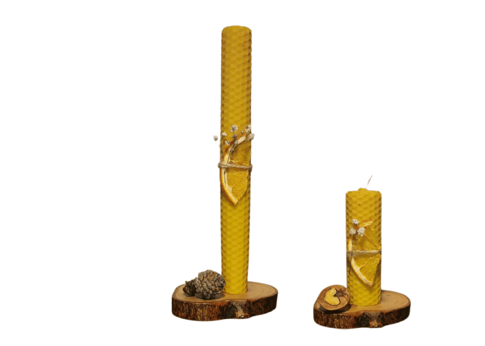 Balmumu Doğal Karışık Mum (El Yapımı, 4 adet) - Atadan Doğal