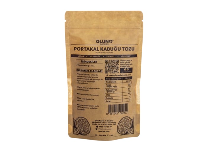 Portakal Kabuğu Tozu (Glutensiz, 80gr) - Gluno