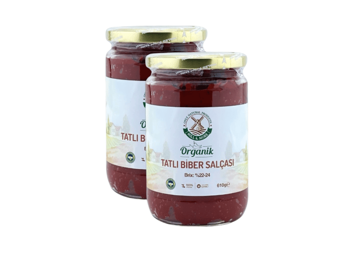 Mill & More Organik Tuzsuz ve Tatlı Biber Salçası (2 adet x 610gr)
