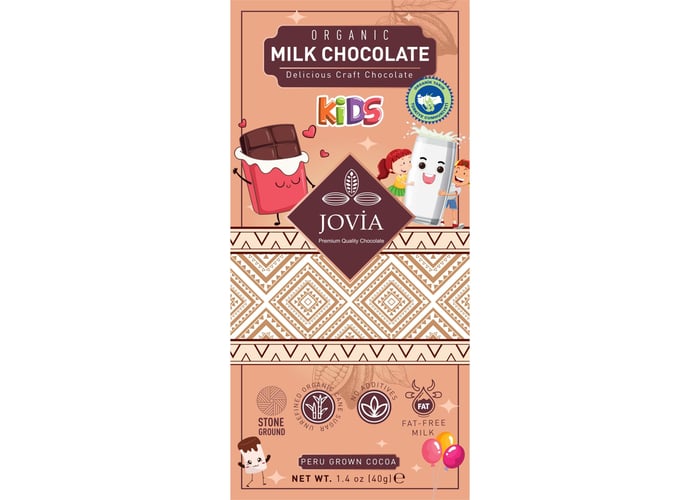 Jovia Organik Sütlü Çikolata (Çocuklar için, 40gr)