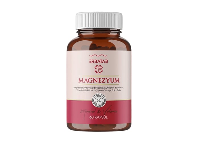 Bisglisinat, Sitrat, Malat & Vitamin B2, B3, B6 (60 kapsül) - Erbatab