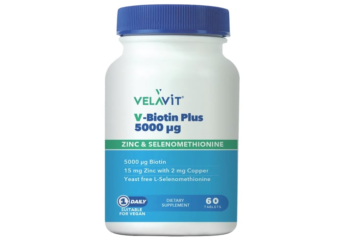V-Biotin Plus (5000mcg, 60 tablet) - Velavit