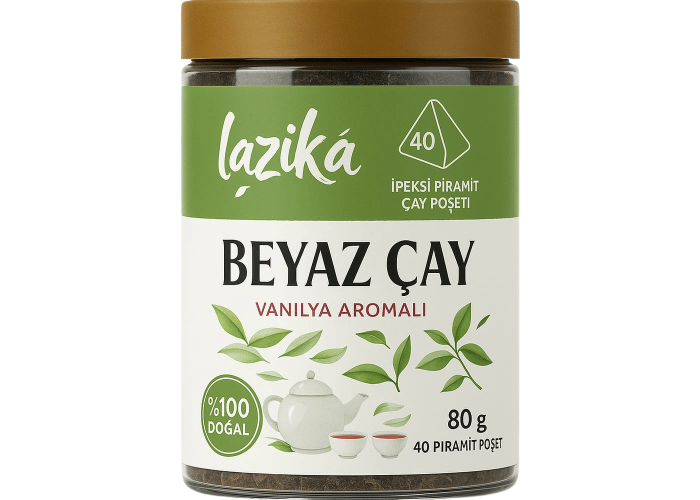 Vanilyalı Beyaz Çay (Piramit Poşet 40 adet, 80gr) - Lazika