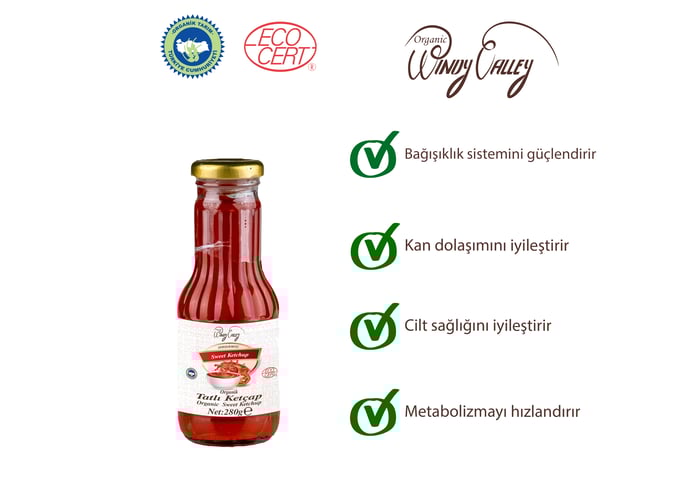 Organik Tatlı Ketçap (280gr) - Windy Valley