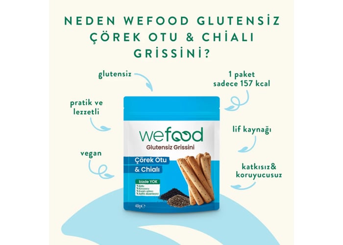 Çörek Otu ve Chia’lı Grissini (Glutensiz, 40gr) - Wefood