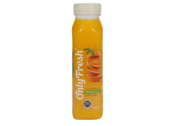 Portakal Suyu (%100 Portakal, Taze Sıkılmış, 250ml) - Only Fresh