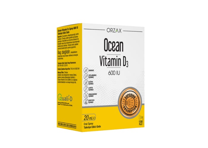 Ocean Vitamin D3 600 IU Sprey (20ml) - Orzax