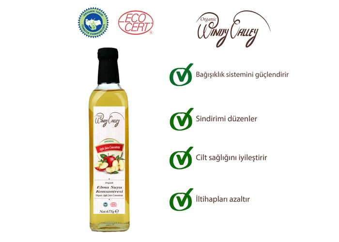 Organik Elma Suyu Konsantresi (675gr) - Windy Valley
