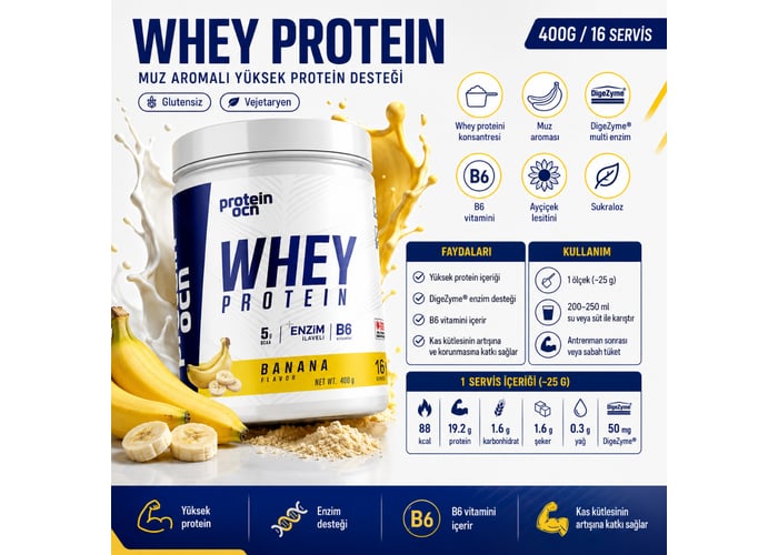 Whey Protein Muz (400gr) - Proteinocean