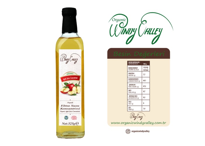 Organik Elma Suyu Konsantresi (325gr) - Windy Valley